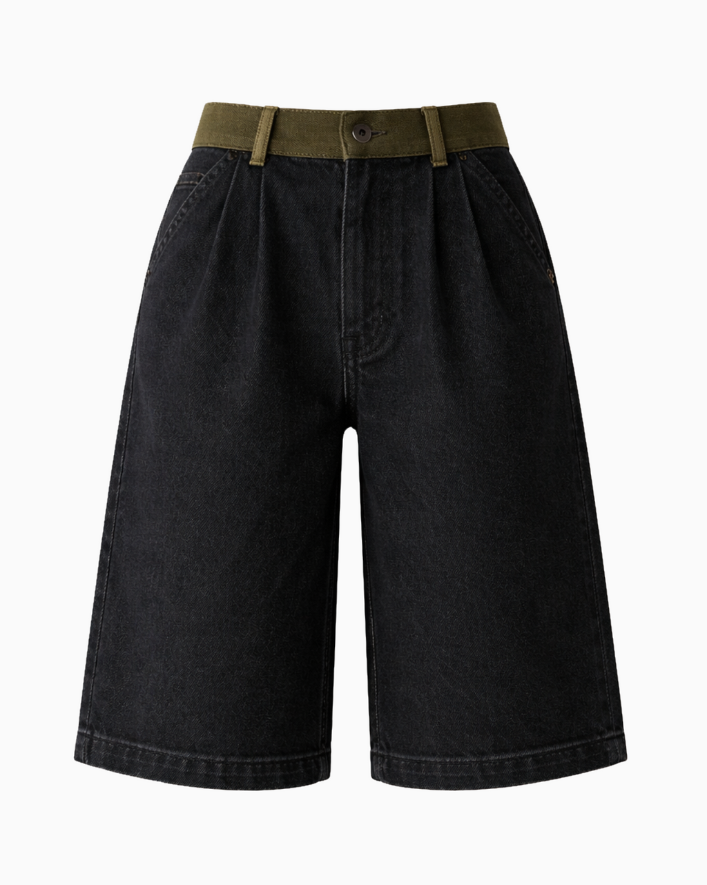 Olivový Denim Jorts