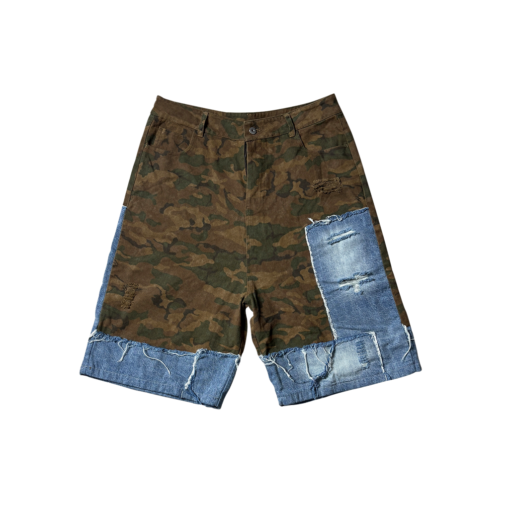 CAMO DENIM JORTS