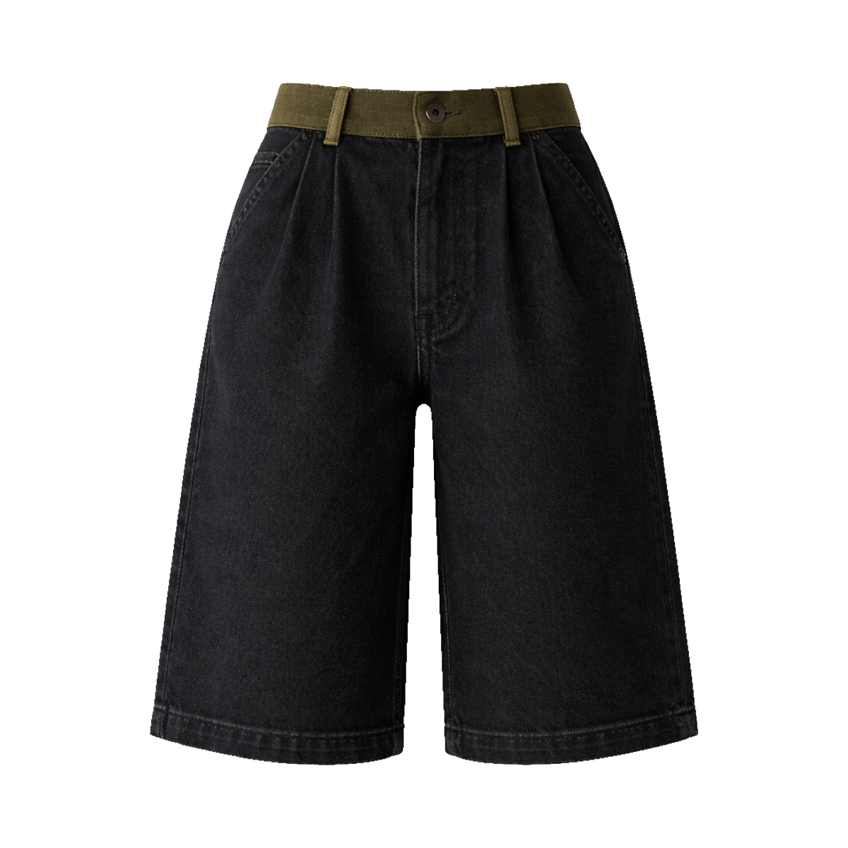 Olivový Denim Jorts